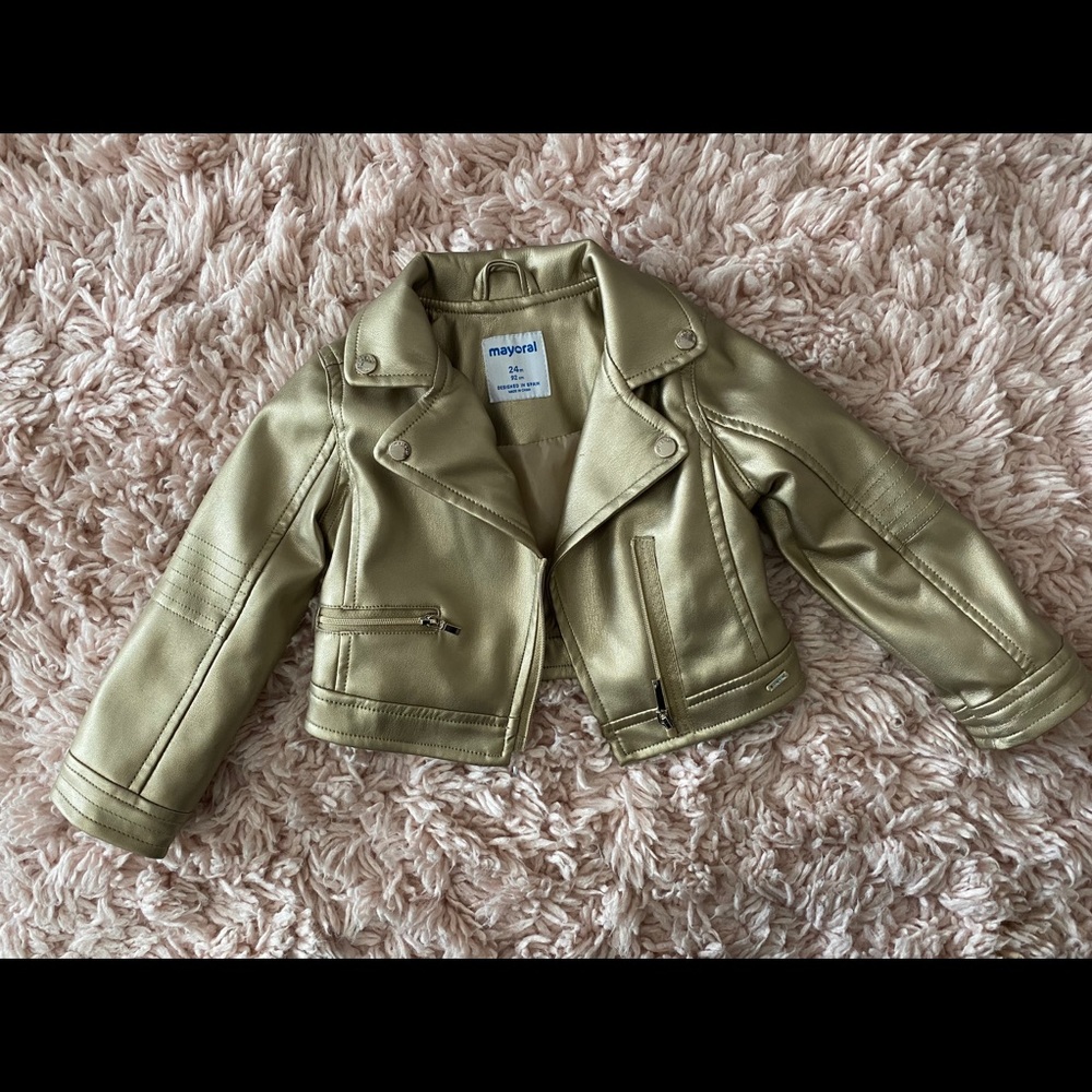 Mayoral gold leather jacket